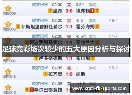 足球竞彩场次较少的五大原因分析与探讨